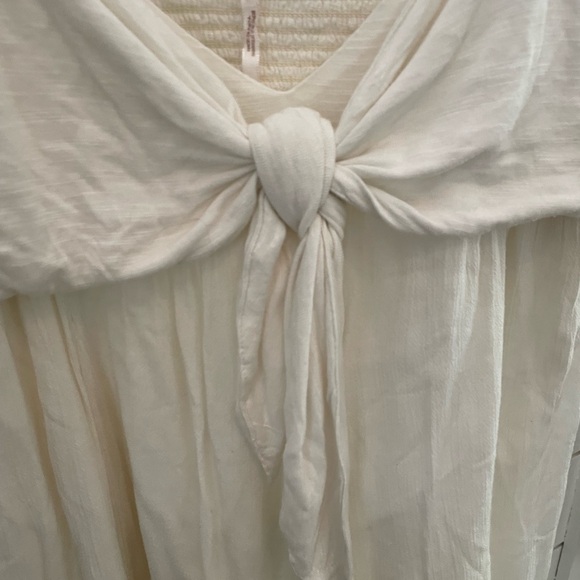 Free people white cotton high low maxi dress beach knot wedding Sz small cotton - Picture 3 of 11